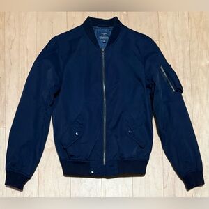 J. Crew Factory Authentic Outerwear Bomber Jacket Navy Blue Lined Men’s XS